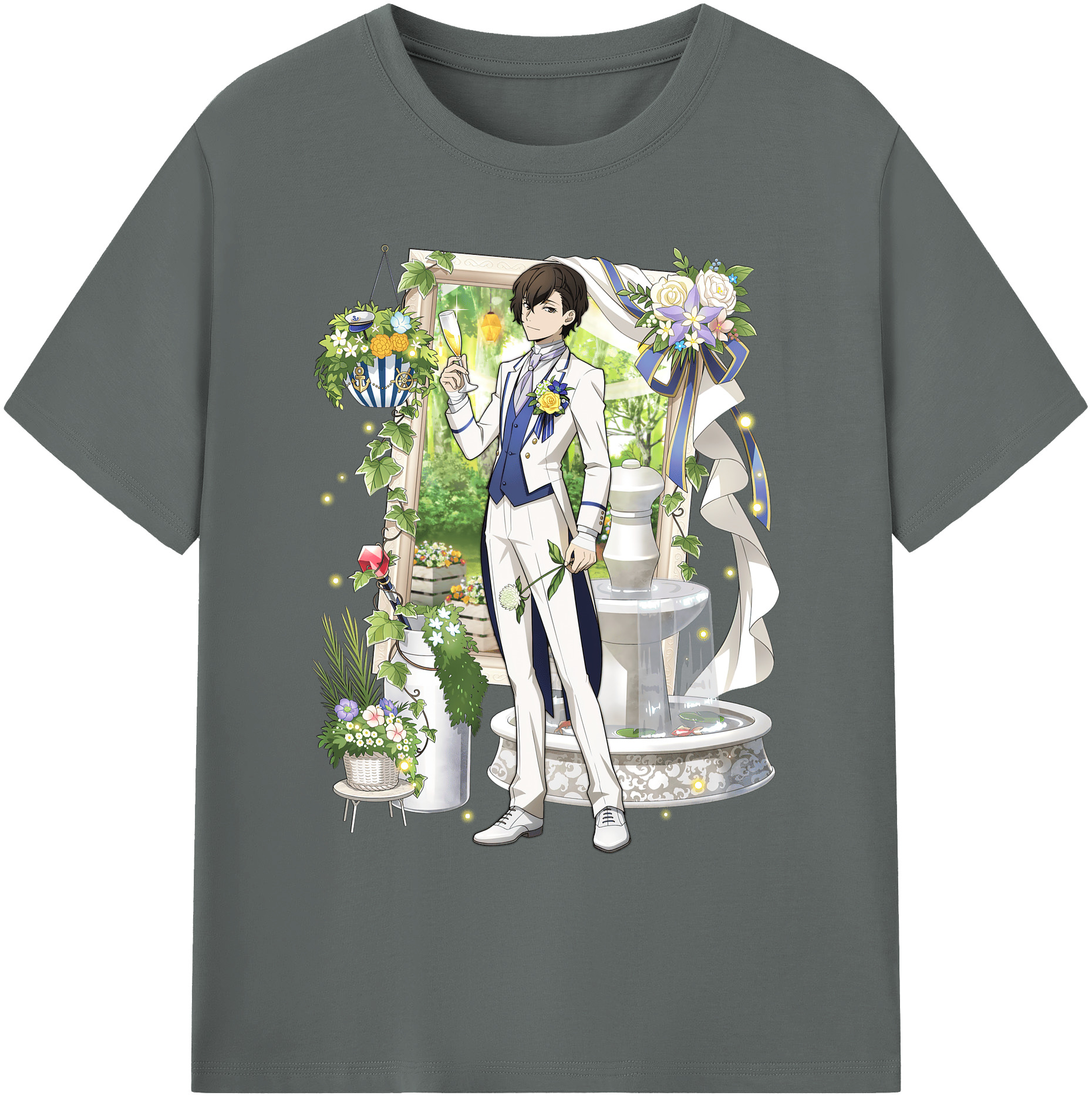 （画像用） 文豪ストレイドッグス Bungo Stray Dogs 綿100％ メンズ半袖Tシャツ｜肌触りやわらか＆通気性